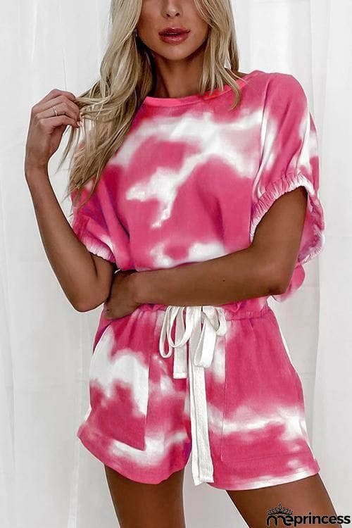Tie Dye Drawstring Short Set