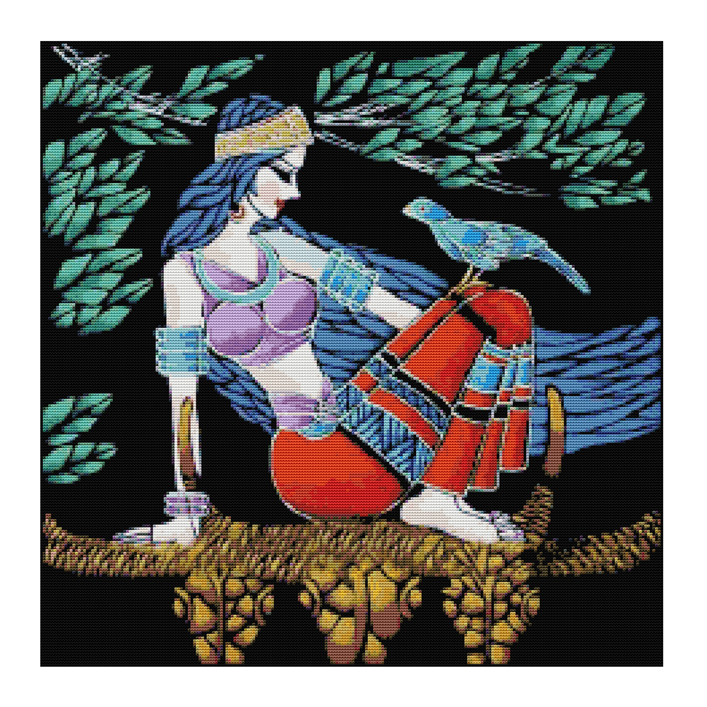 

Birds - 14CT Stamped Cross Stitch - 50*50CM, 501 Original
