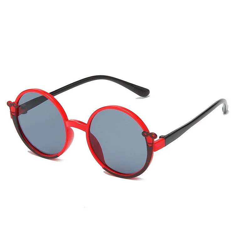 Traceeye 1Pc Cartoon Dual Color Children'S Sunglasses Round Frame Cute Baby Sunglasses Trendy Travel Beach Sunglasses Photography Props