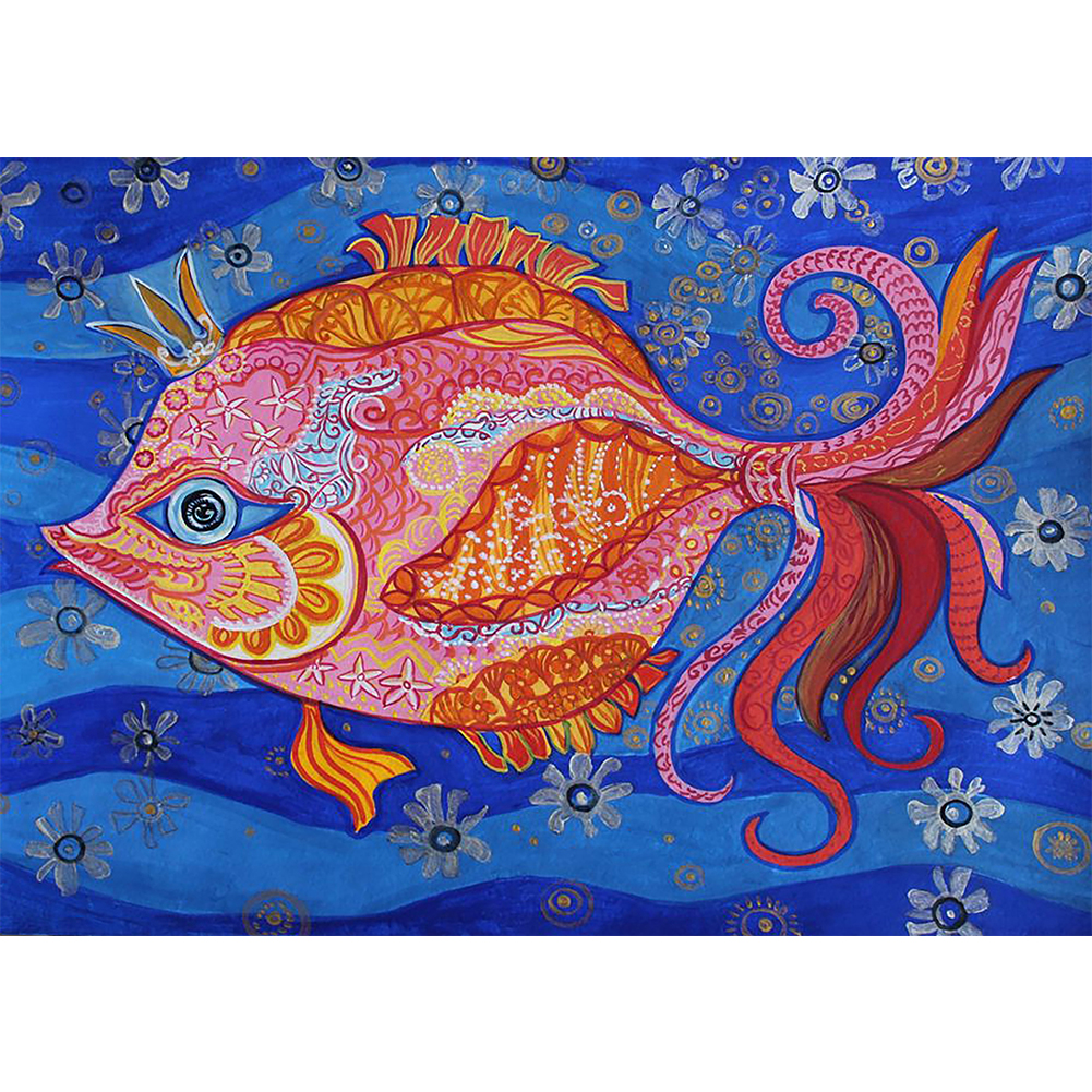 

40*30CM - Special Shaped Diamond Painting - Colored Fish, 501 Original