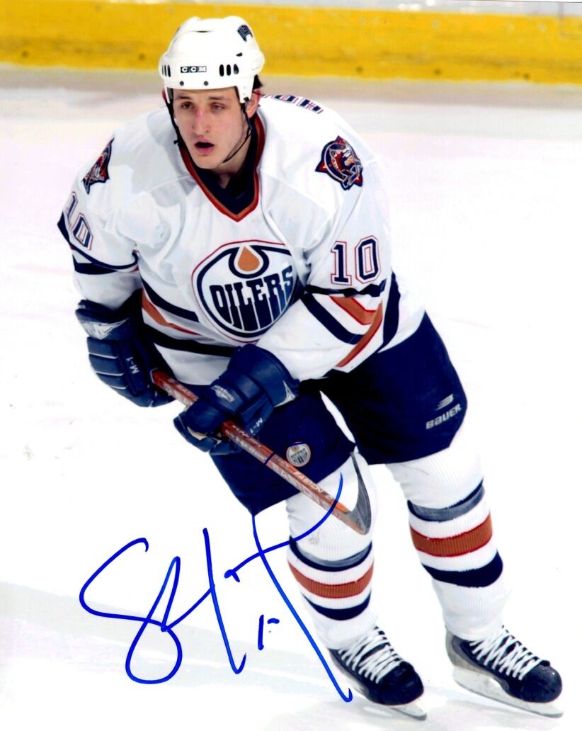 Signed 8x10 SHAWN HORCOFF Edmonton Oilers Photo Poster painting - COA