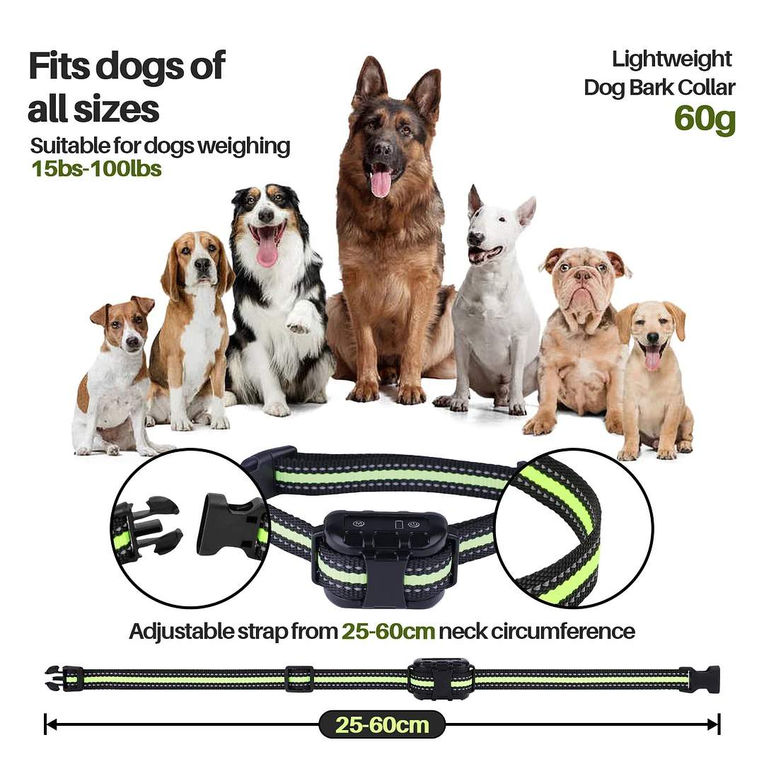 Dog Bark Collar Barking Collar for Dogs-Dog Bark Collar with 3 Modes Beep Vibration and Shock Dog Shock Collar for Small Medium and Large Dogs