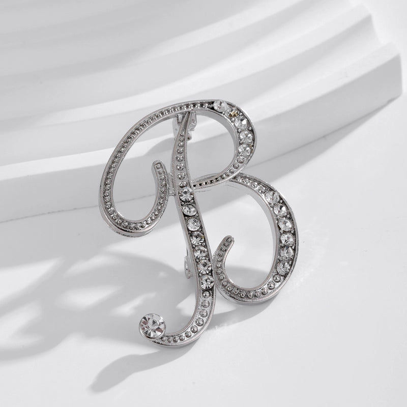 Minimalist Pin Letter Zinc Alloy Plating Inlay Rhinestones Unisex Brooches