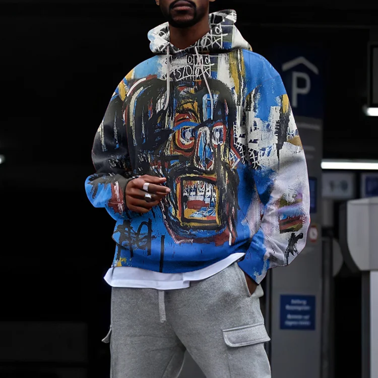 BrosWear Artistic Color Skull Face Hoodie