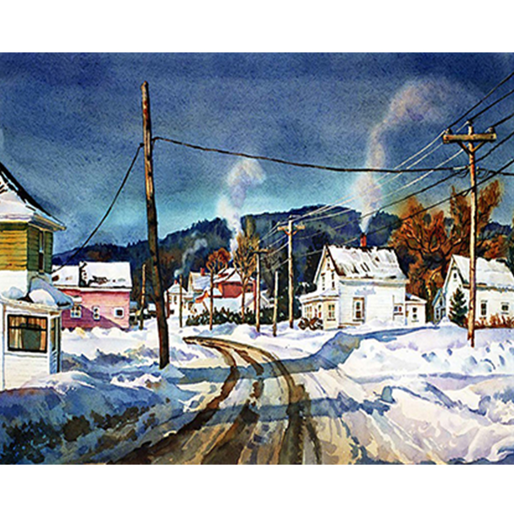 Winter Road - Painting By Numbers - 50*40CM gbfke