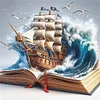 Sailboat In Book-11CT Stamped Cross Stitch 40*40cm/15.75*15.75in tapestrymarket
