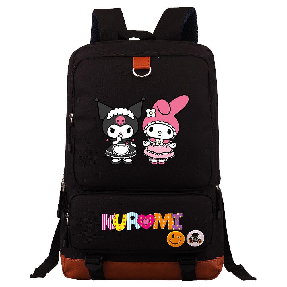 Mayoulove Kuromi Backpack Large Capacity Cute Design for School and Outdoor Activities-Mayoulove