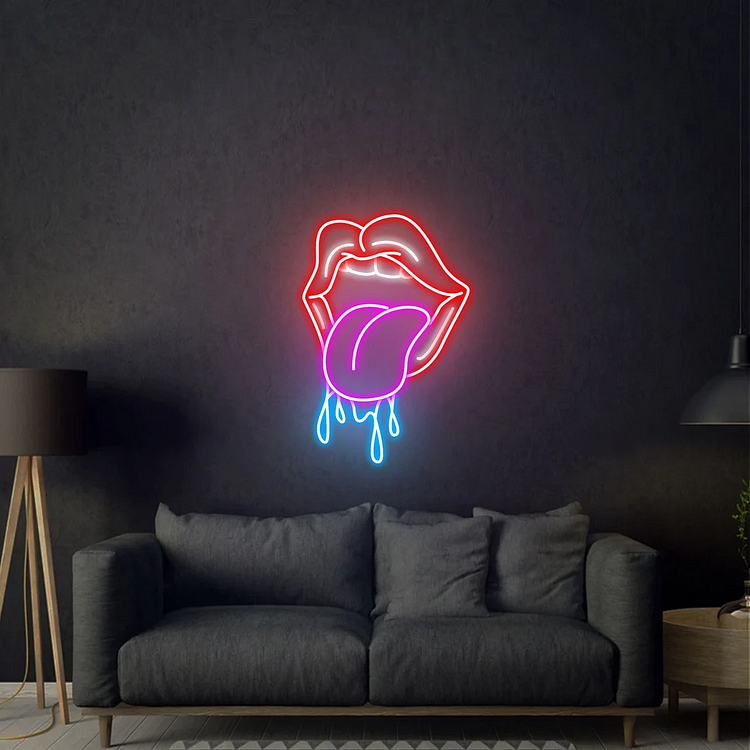 Dripping Lips Neon Sign Custom Neon Sign Custom Name Neon Sign Neon Light Sign Custom Neon Light Sign Wall Decor Valentine Gift