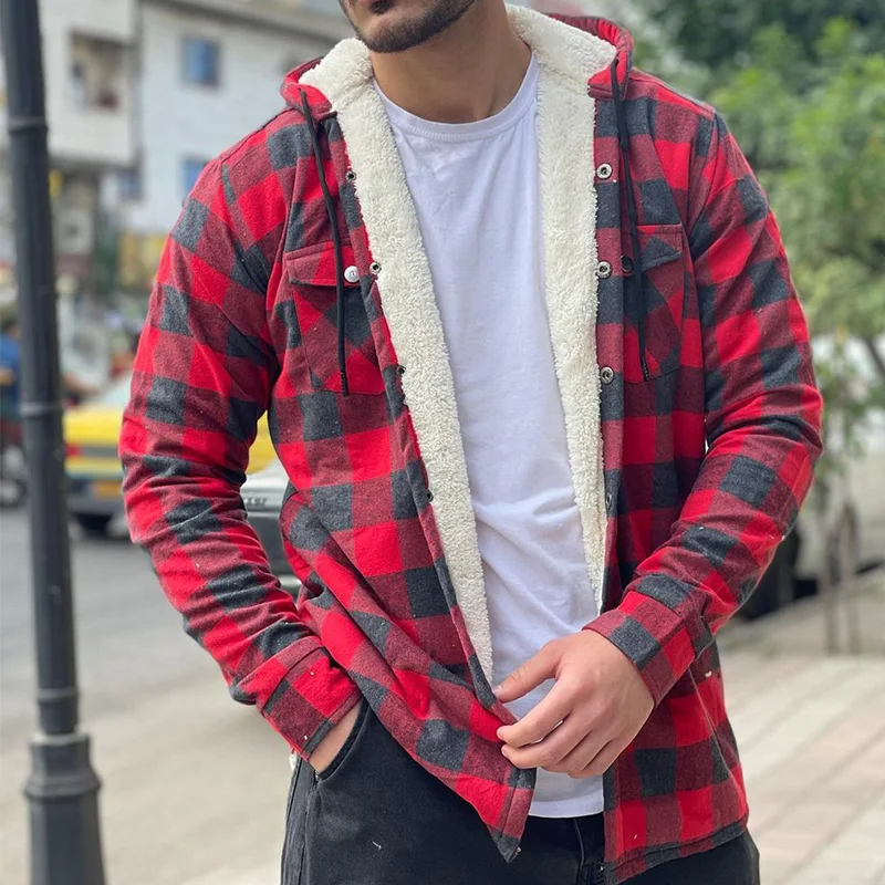 Check Hooded Jacket-barclient