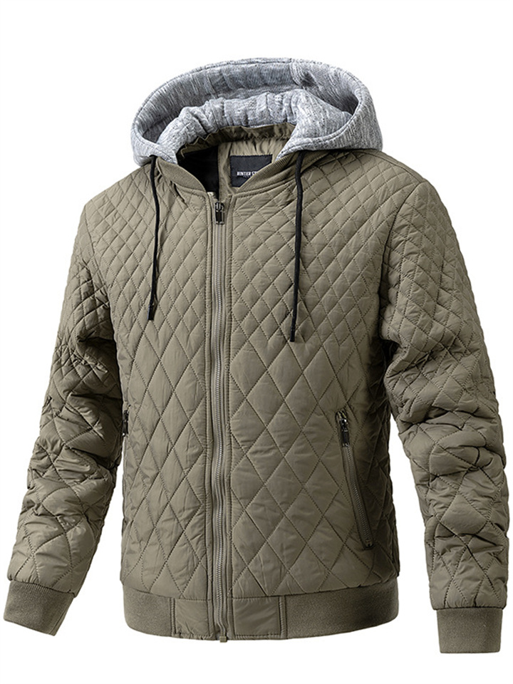 Winter New Solid Color Jacket Hooded Detachable Jacket Men's Casual Commuter Cotton Clothing Men's Clothing | 168DEAL