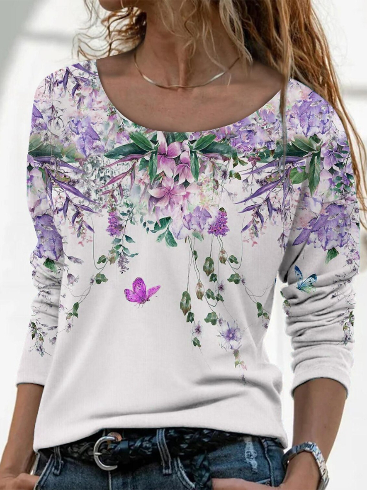 Floral Spring Print Comfy T Shirt wearshes