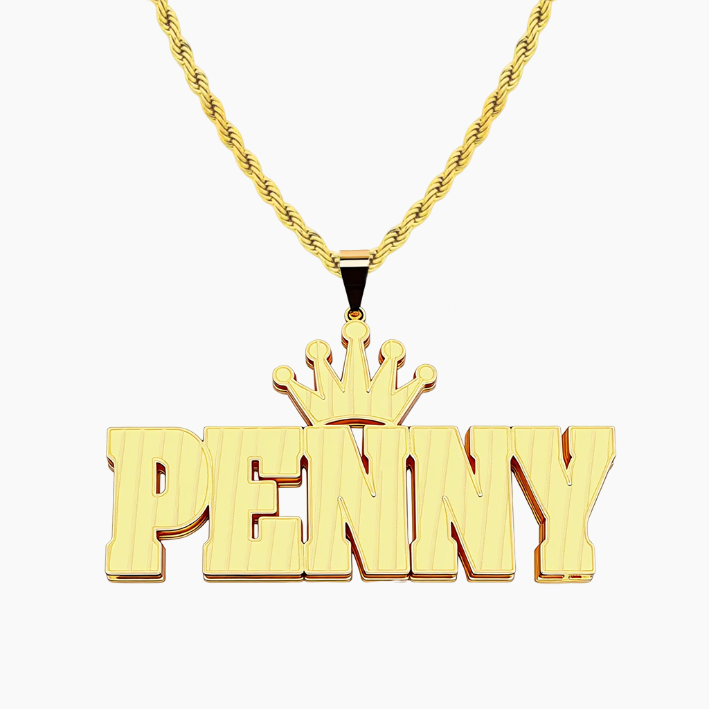 Custom Crown Double-Layer Name Necklace
