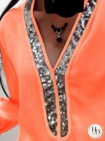 Versatile Sequin-Detailed Long Sleeve Top