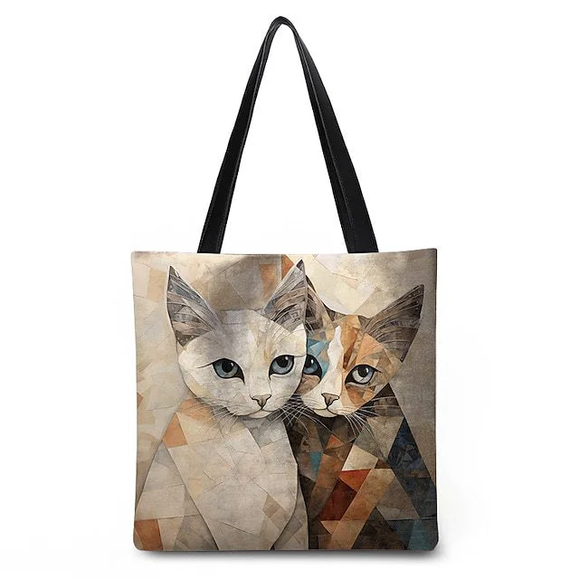 Style & Comfort for Mature Women Women's Cat Print Handbag Totes Shoulder Bags