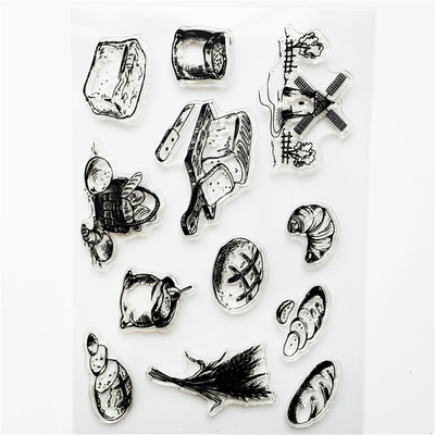 JOURNALSAY 1 Pcs Transparent Silicone Seal Retro Stamp Aircraft Tower Building Clear Stamps