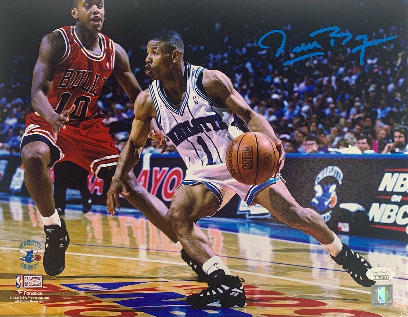 Muggsy Bogues autographed signed 11x14 Photo Poster painting NBA Charlotte Hornets JSA Witness