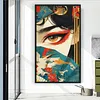 Fan Geisha Full Stamped Cross Stitch 14CT 2-Strand 40x70cm