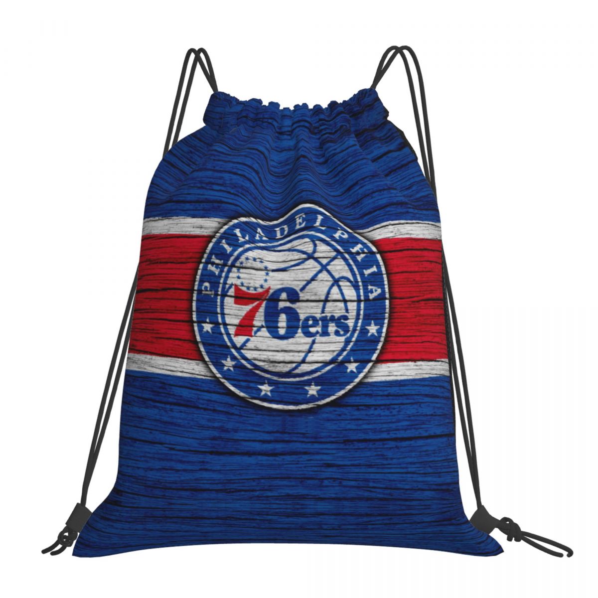 Philadelphia 76ers Wood Art Unisex Drawstring Backpack Bag Travel Sackpack