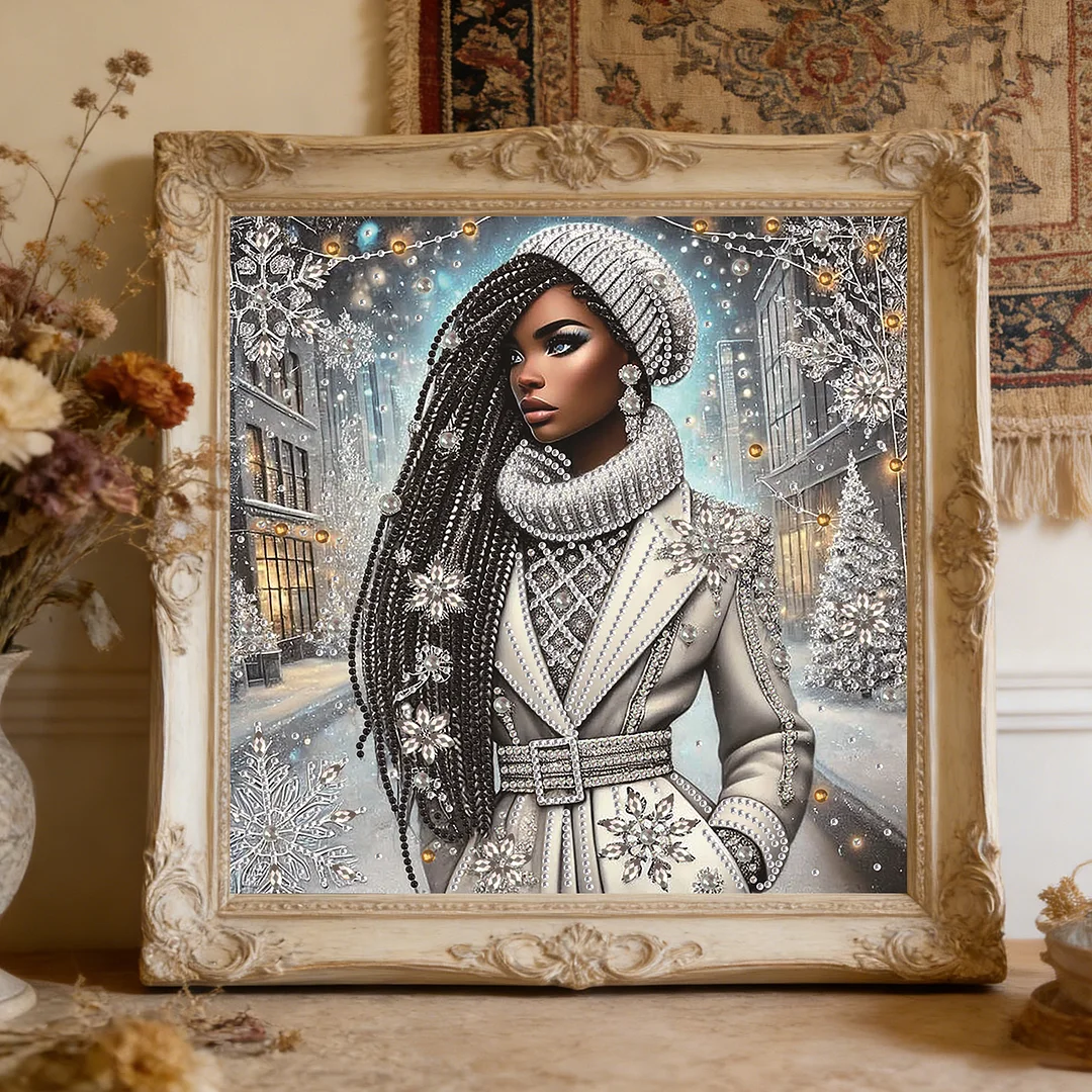 Diamond Painting - Partial Special Shaped Drill - Winter Black Beauty(Canvas|30x30cm)