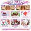 Arche florale aux cheveux boucl&eacute;s, dame, kit sp&eacute;cial de peinture en forme 5d DIY partielle en diamant pour adultes, d&eacute;butants, peintures &agrave; points de diamant, kit d&rsquo;art en diamant 11,81x15,75 pouces