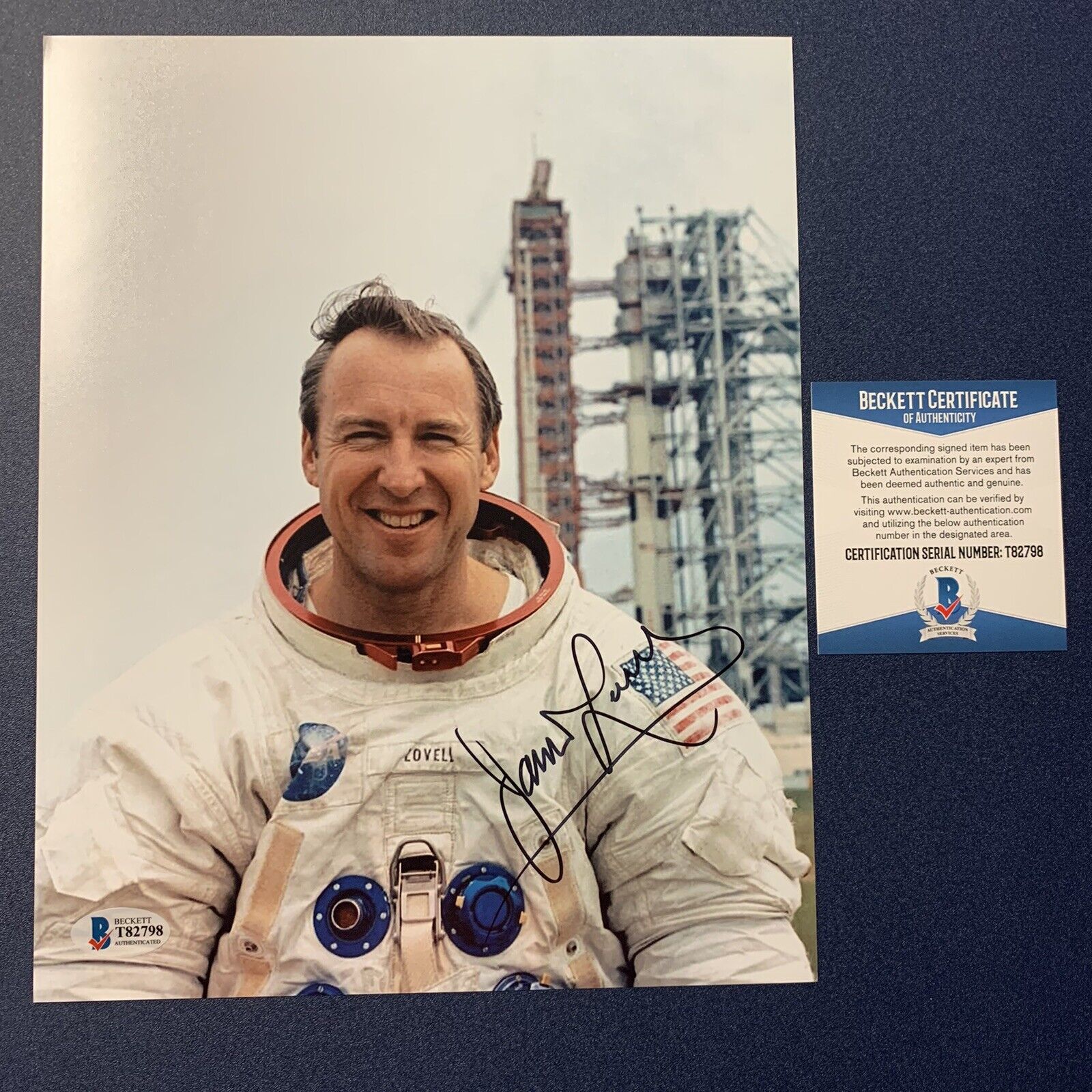 JAMES LOVELL HAND SIGNED 8x10 Photo Poster painting NASA APOLLO 13 MISSION AUTOGRAPHED BAS COA