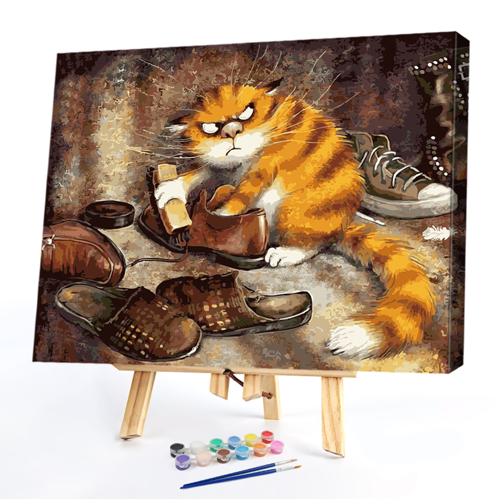 

40x50cm - Paint By Numbers Working Cat, 501 Original