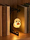 Glowing Owl Metal Bookend Lamp Iron Shelf Organizer Vintage Style