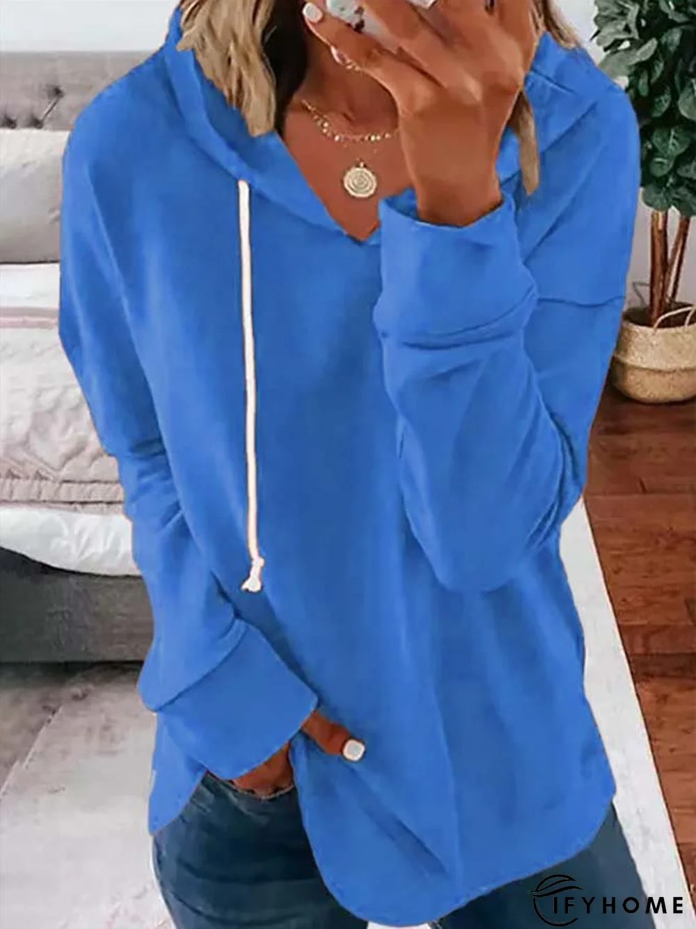 Women Long Sleeve Hoodie Fall Winter Loose Casual Tunic Sweatshirt | IFYHOME