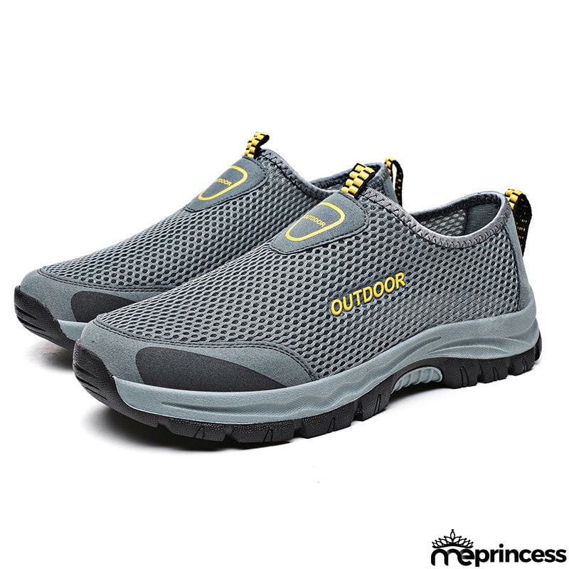 Men's Lightweight Large Size Anti Slip Climbing Hiking Mesh Sneaker
