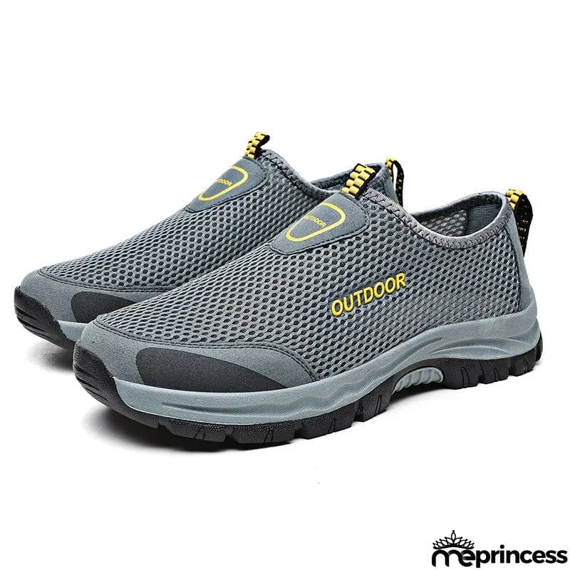 Men's Lightweight Large Size Anti Slip Climbing Hiking Mesh Sneaker