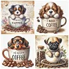 (Multi-Style) Dog Coffee Cup-11CT Stamped Cross Stitch 40*40cm/15.75*15.75in tapestrymarket