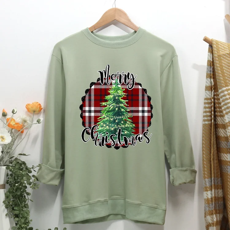Merry Christmas Tree Women Casual Sweatshirt