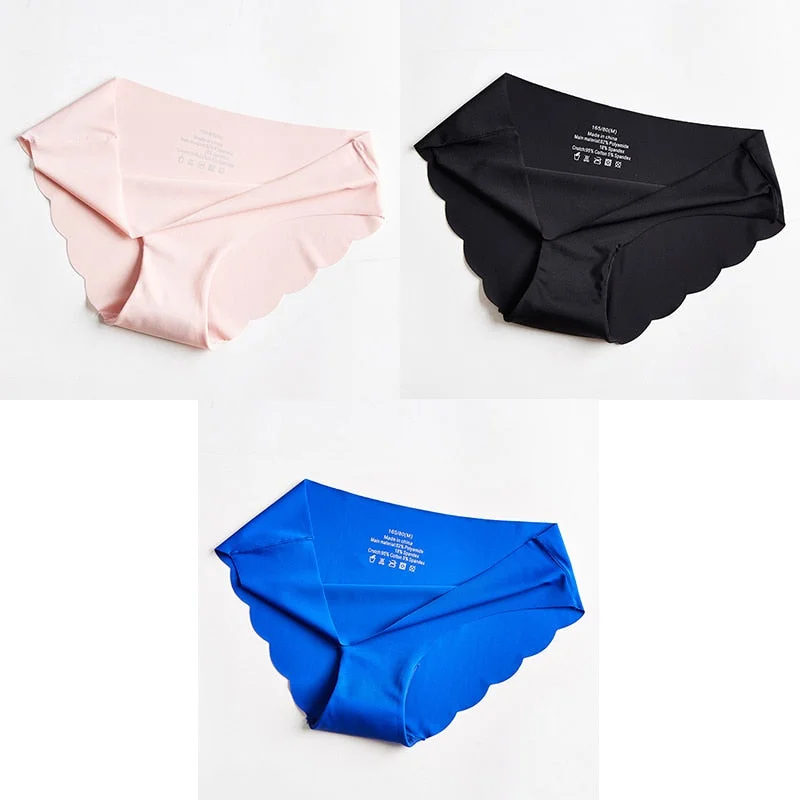 3pcs Seamless Panty Set Underwear Female Comfort Intimates Fashion Ladies Hot Sale Mid-Rise Briefs Panties Women Sexy Lingerie