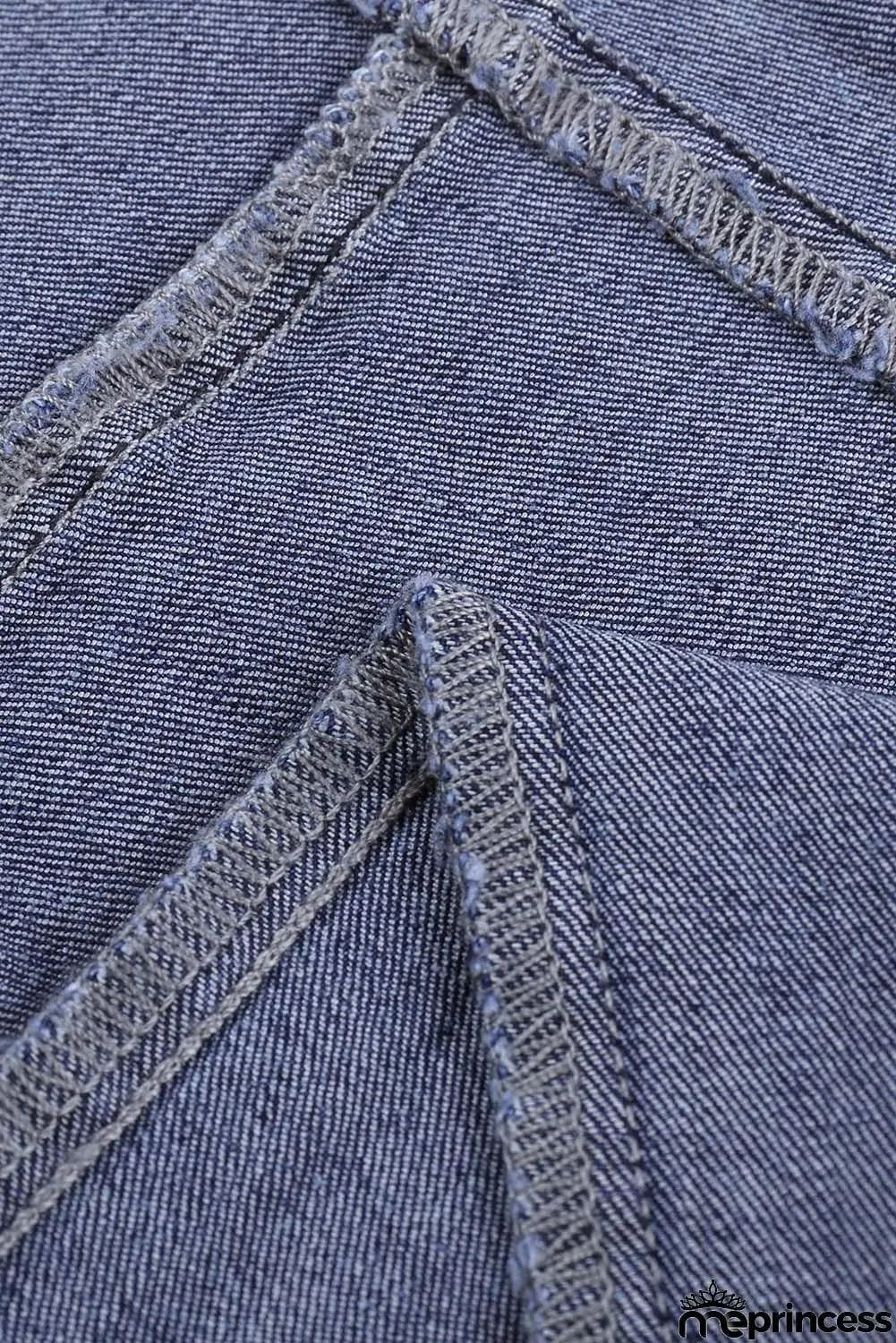 Dark Blue Distressed Patchwork Skinny Jeans