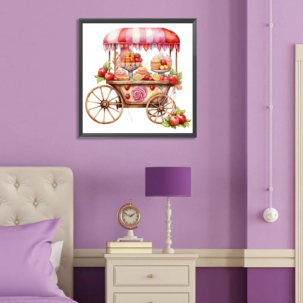 Full Round Diamond Painting 30*30cm - Pink Dessert Shop Cart