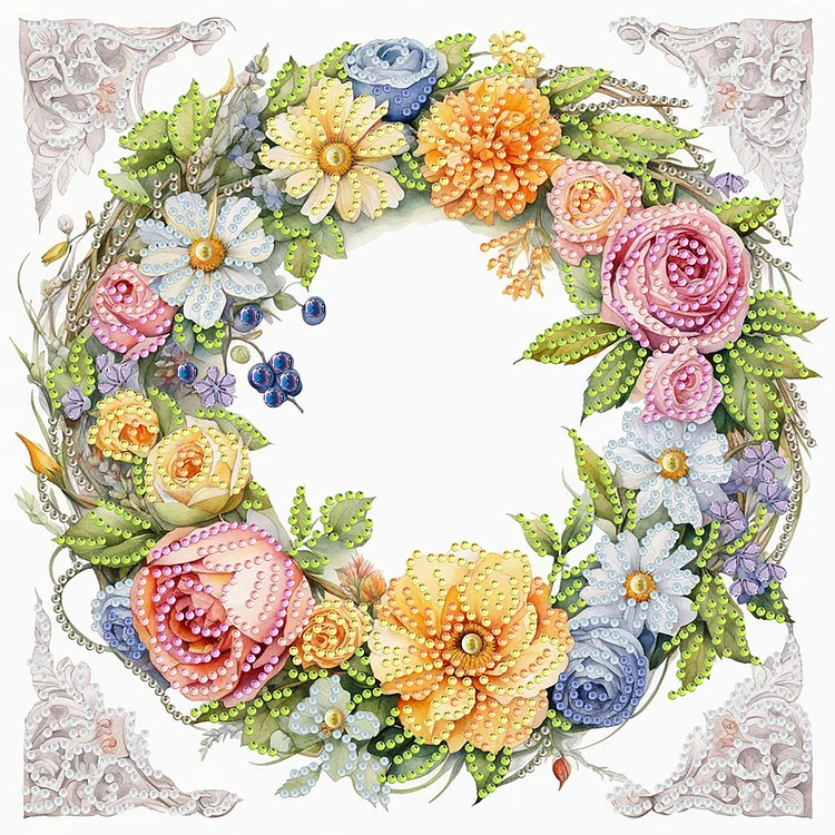 Partial Special-Shaped Diamond Painting - Wreath 30*30CM