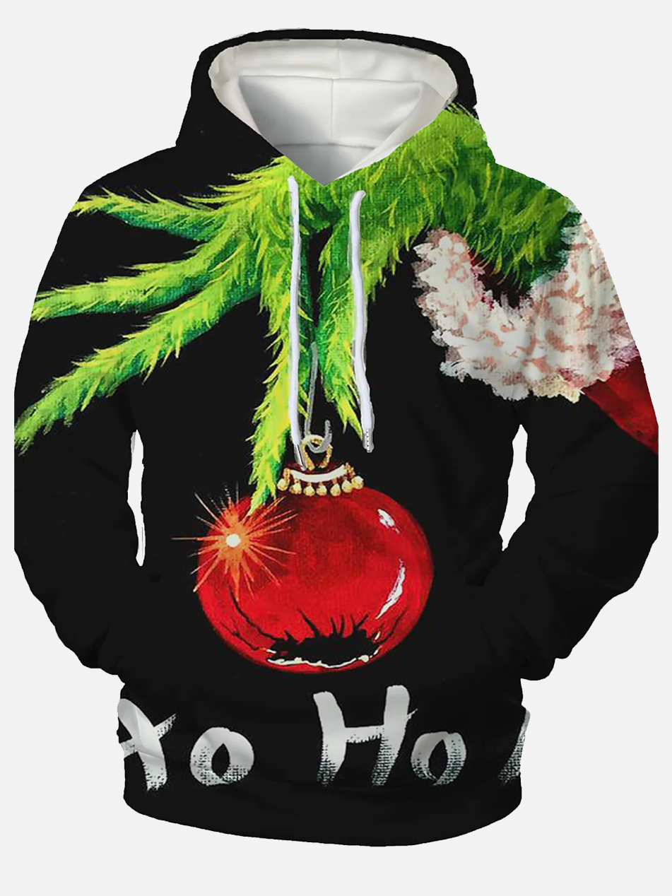 Men's Plus Size Home Casual Christmas Atmosphere Hoodies PLUSCLOTHESMAN