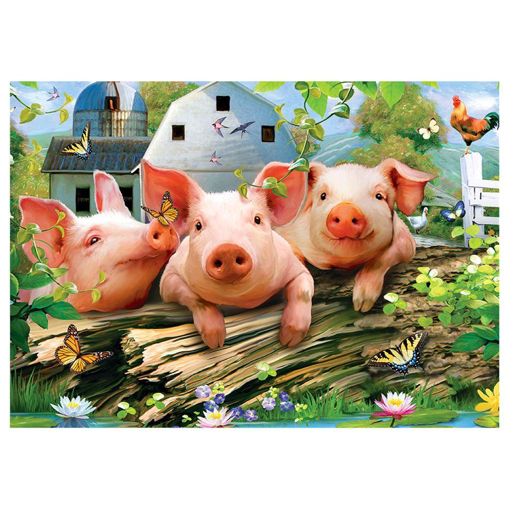 

30*40CM - Animal Pig - Round Drill Diamond Painting, 501 Original