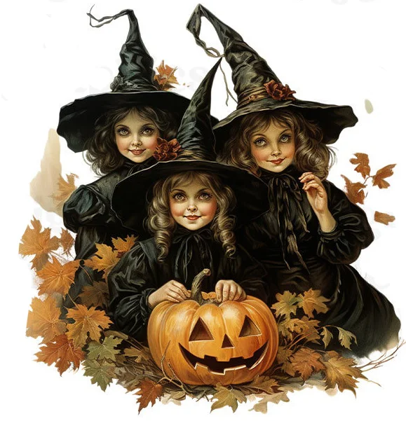 Halloween Witch Girl Pumpkin And Wine 11CT Stamped Cross Stitch 60*60CM
