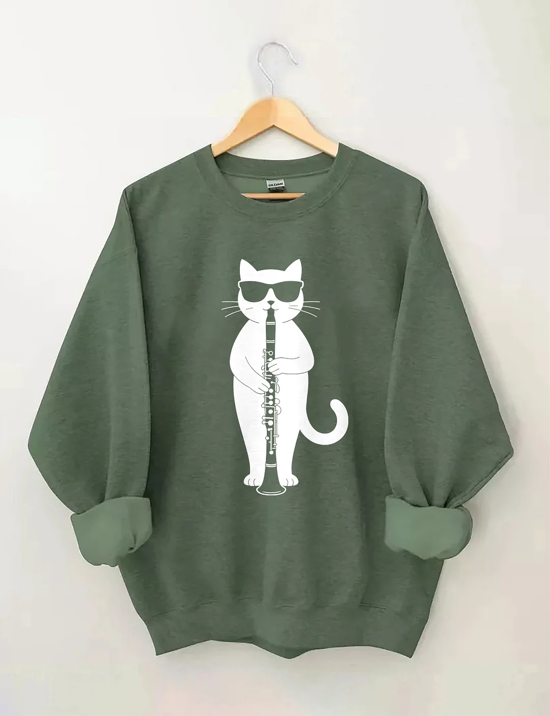 Funny Cat Clarinet Player Sweatshirt