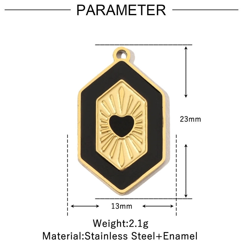 3 PCS/Package 18 * 20mm 18 * 22mm 304 Stainless Steel Geometric Heart Shape Jewelry Accessories Pendant