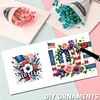 6pcs Diamond Painting Love Independence Day Greeting Card with Envelope for Family Friends Holiday Gift Congratulations