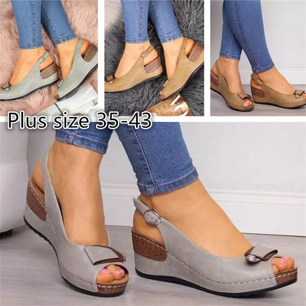 Women Fashion Sandals Shoes Casual Beach Popular Wedge Slippers Plus Size 35-43 - Shop Trendy Women's Fashion | TeeYours