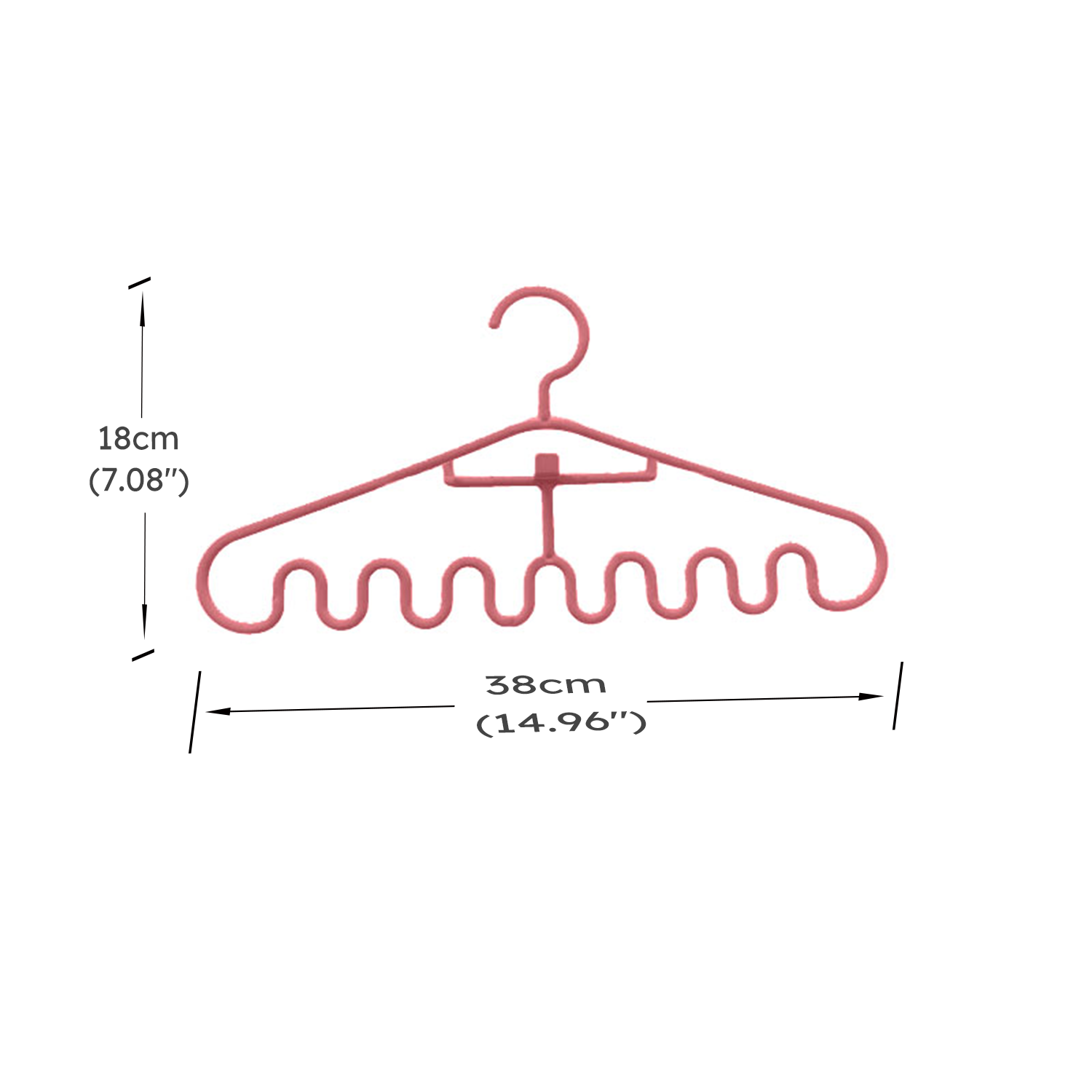 3-pack Wave Hangers Non-Slip Plastic Multifunction Hanging Drying Rack for Ties Scarfs Clothes Bags