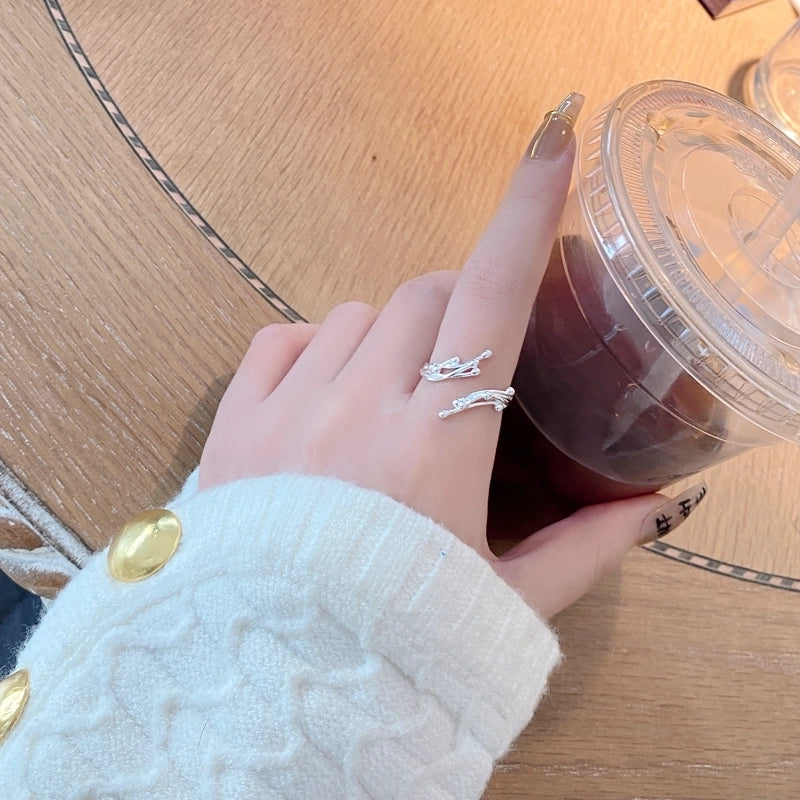 18K Gold Plated Silver Plated 925 Sterling Silver Geometric Wide Band Rings Open Ring Rings