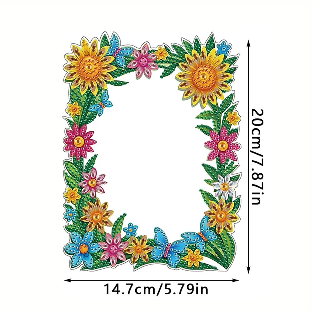 DIY Flower Special Shape Diamond Painting Table Top Photo Frame for Home Office