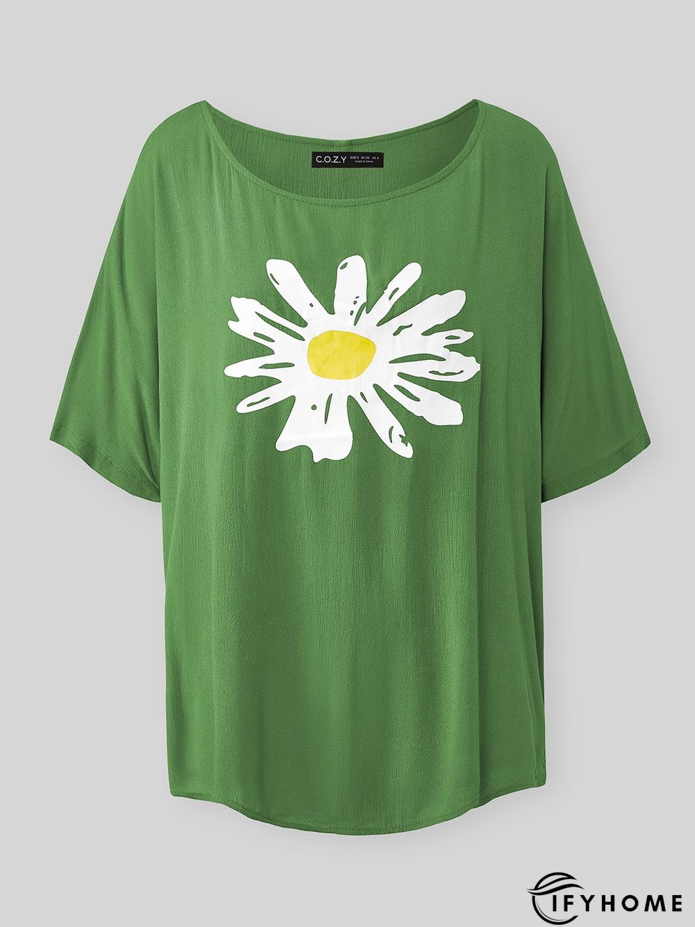 Plus size Vintage Daisy Printed Tops | IFYHOME