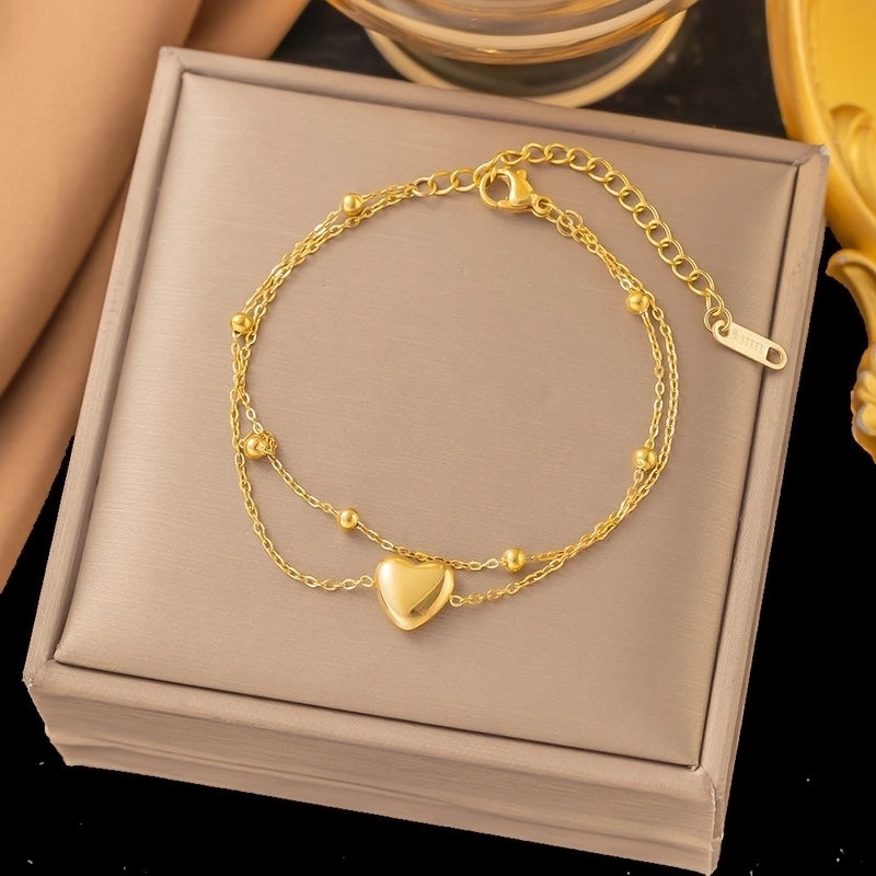 Basic Solid Color Titanium Steel Bracelets In Bulk