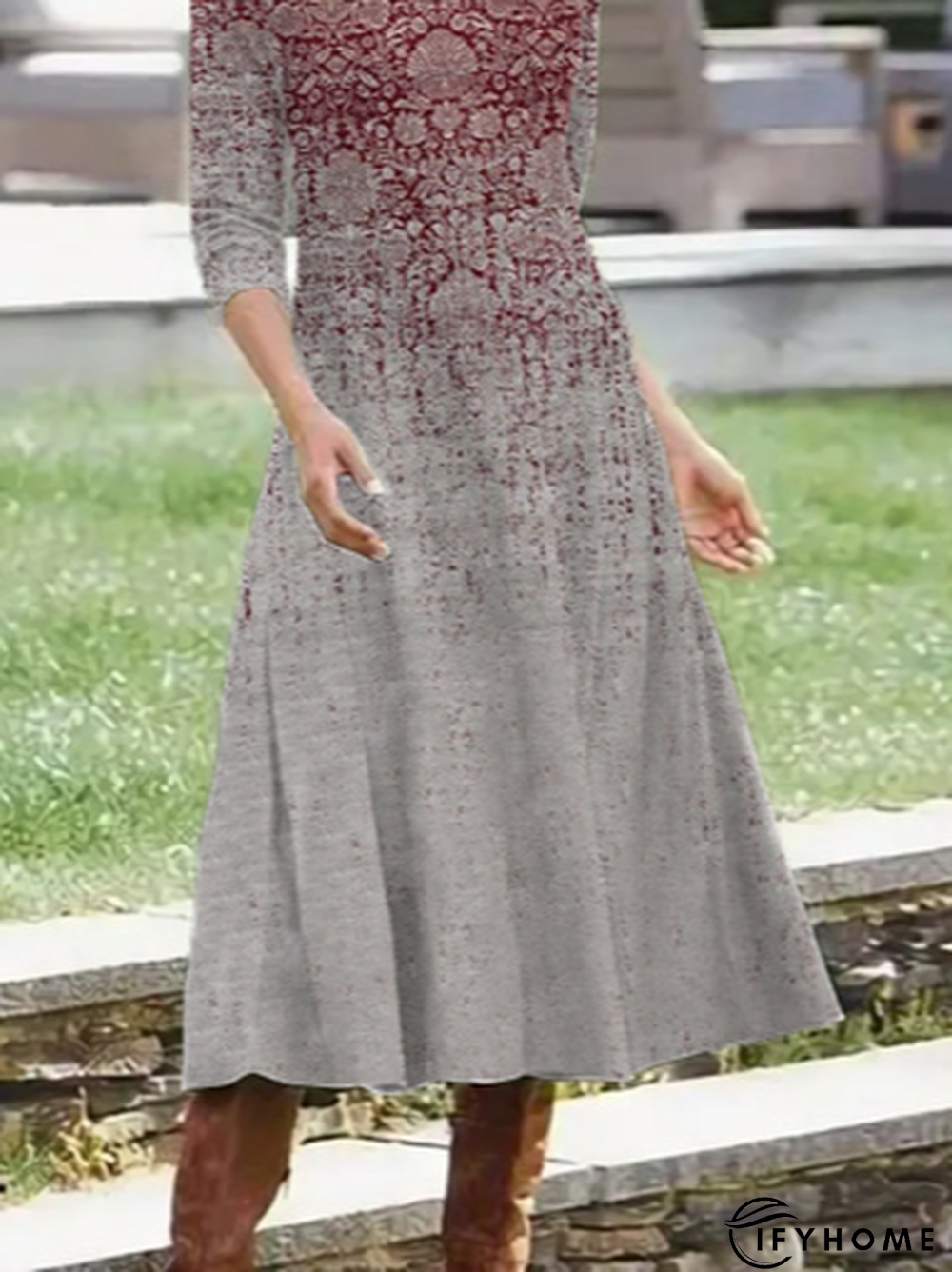 Casual V Neck Ethnic Dress | IFYHOME