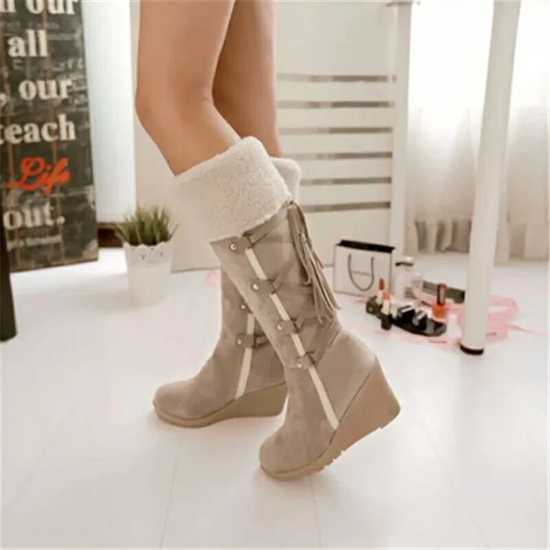 Yyvonne Large-Size Slopes And Snow Boots In Autumn And Winter 2025 Wish High-Heeled Women's Boots